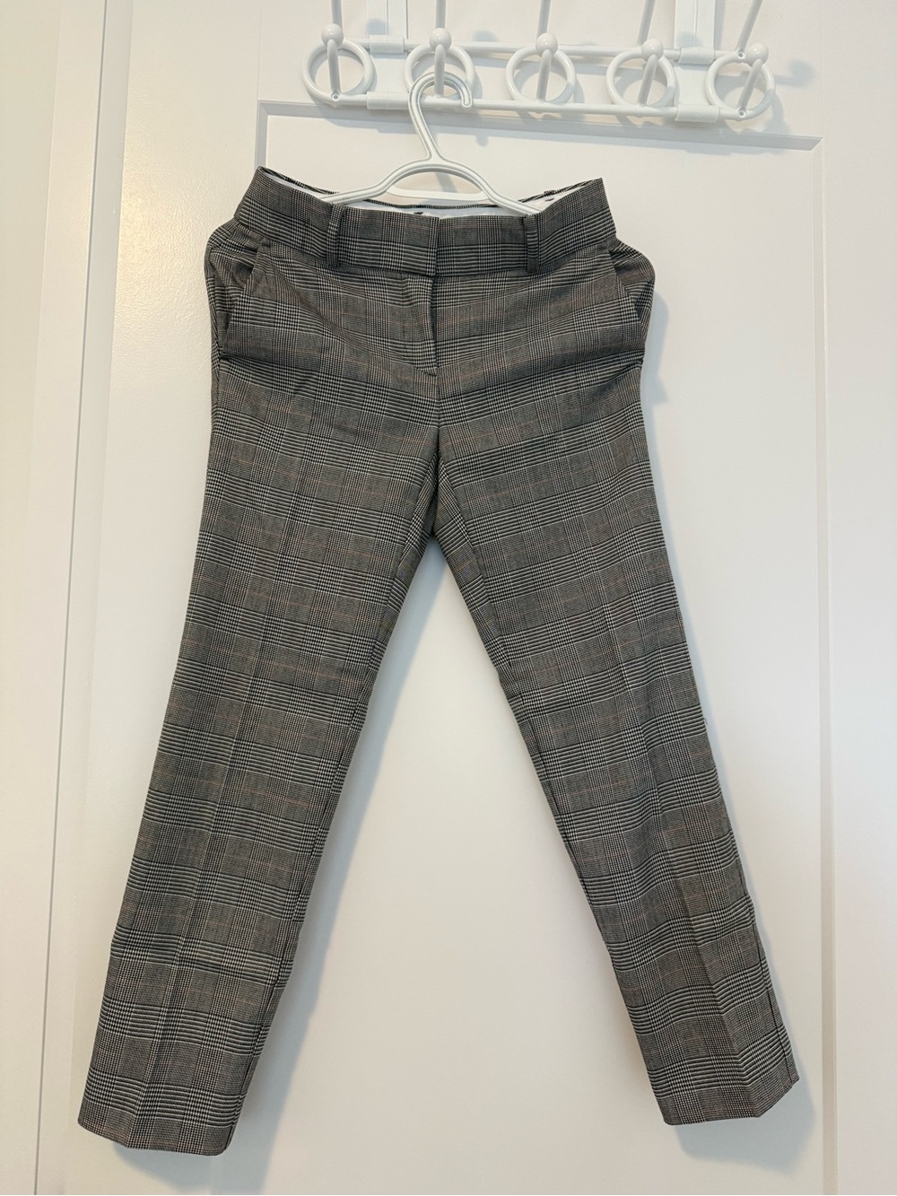 LOFT Cream and Black Checked/ Houndstooth Trousers
